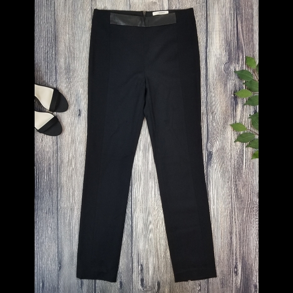 J Brand Wool Lambskin Leather Accent Slim Pants